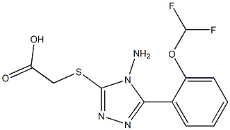 2-({4-amino-5-[2-(difluoromethoxy)phenyl]-4H-1,2,4-triazol-3-yl}sulfanyl)acetic acid Struktur