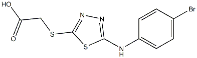 2-({5-[(4-bromophenyl)amino]-1,3,4-thiadiazol-2-yl}sulfanyl)acetic acid Struktur