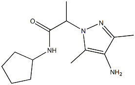 2-(4-amino-3,5-dimethyl-1H-pyrazol-1-yl)-N-cyclopentylpropanamide Struktur