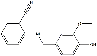 2-{[(4-hydroxy-3-methoxyphenyl)methyl]amino}benzonitrile Struktur