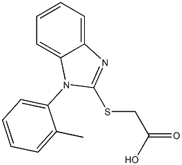 2-{[1-(2-methylphenyl)-1H-1,3-benzodiazol-2-yl]sulfanyl}acetic acid Struktur