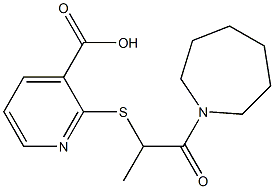 2-{[1-(azepan-1-yl)-1-oxopropan-2-yl]sulfanyl}pyridine-3-carboxylic acid Struktur