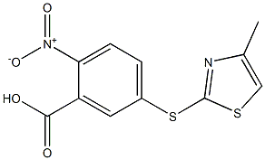 5-[(4-methyl-1,3-thiazol-2-yl)sulfanyl]-2-nitrobenzoic acid Struktur