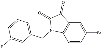 5-bromo-1-[(3-fluorophenyl)methyl]-2,3-dihydro-1H-indole-2,3-dione Struktur