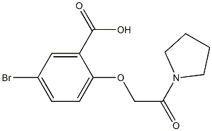 5-bromo-2-[2-oxo-2-(pyrrolidin-1-yl)ethoxy]benzoic acid Struktur