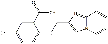 5-bromo-2-{imidazo[1,2-a]pyridin-2-ylmethoxy}benzoic acid Struktur