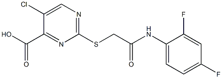 5-chloro-2-({2-[(2,4-difluorophenyl)amino]-2-oxoethyl}thio)pyrimidine-4-carboxylic acid Struktur