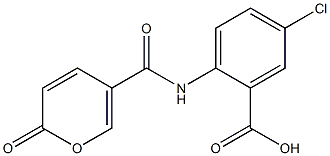 5-chloro-2-{[(2-oxo-2H-pyran-5-yl)carbonyl]amino}benzoic acid Struktur