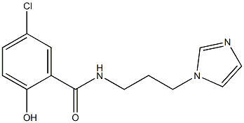 5-chloro-2-hydroxy-N-[3-(1H-imidazol-1-yl)propyl]benzamide Struktur