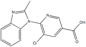 5-chloro-6-(2-methyl-1H-1,3-benzodiazol-1-yl)pyridine-3-carboxylic acid Struktur