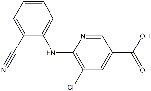 5-chloro-6-[(2-cyanophenyl)amino]pyridine-3-carboxylic acid Struktur