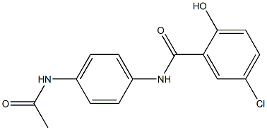 5-chloro-N-(4-acetamidophenyl)-2-hydroxybenzamide Struktur