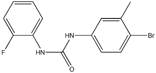 N-(4-bromo-3-methylphenyl)-N'-(2-fluorophenyl)urea Struktur