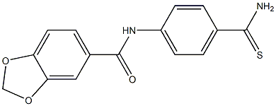 N-(4-carbamothioylphenyl)-2H-1,3-benzodioxole-5-carboxamide Struktur