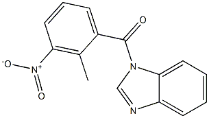 1-{3-nitro-2-methylbenzoyl}-1H-benzimidazole Struktur