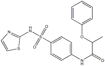 2-phenoxy-N-{4-[(1,3-thiazol-2-ylamino)sulfonyl]phenyl}propanamide Struktur