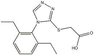 2-{[4-(2,6-diethylphenyl)-4H-1,2,4-triazol-3-yl]sulfanyl}acetic acid Struktur