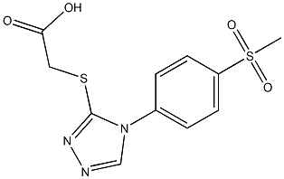 2-{[4-(4-methanesulfonylphenyl)-4H-1,2,4-triazol-3-yl]sulfanyl}acetic acid Struktur