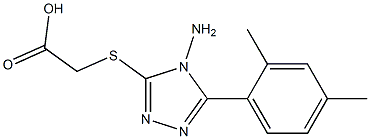 2-{[4-amino-5-(2,4-dimethylphenyl)-4H-1,2,4-triazol-3-yl]sulfanyl}acetic acid Struktur