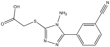 2-{[4-amino-5-(3-cyanophenyl)-4H-1,2,4-triazol-3-yl]sulfanyl}acetic acid Struktur