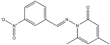 4,6-dimethyl-1-{[(E)-(3-nitrophenyl)methylidene]amino}-2(1H)-pyridinone Struktur