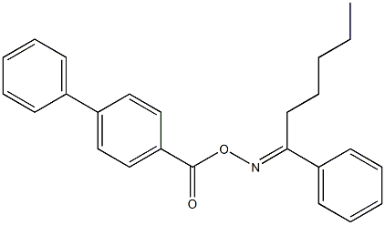 N-[([1,1'-biphenyl]-4-ylcarbonyl)oxy]-N-[(E)-1-phenylhexylidene]amine Struktur