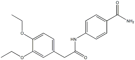 4-{[2-(3,4-diethoxyphenyl)acetyl]amino}benzamide Struktur