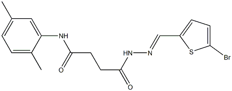 4-{2-[(E)-(5-bromo-2-thienyl)methylidene]hydrazino}-N-(2,5-dimethylphenyl)-4-oxobutanamide Struktur