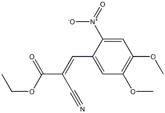 ethyl (E)-2-cyano-3-(4,5-dimethoxy-2-nitrophenyl)-2-propenoate Struktur