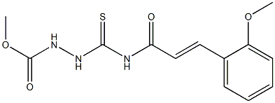 methyl 2-({[(E)-3-(2-methoxyphenyl)-2-propenoyl]amino}carbothioyl)-1-hydrazinecarboxylate Struktur