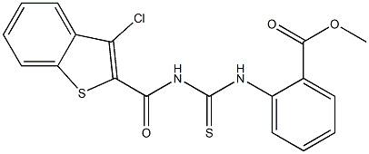 methyl 2-[({[(3-chloro-1-benzothiophen-2-yl)carbonyl]amino}carbothioyl)amino]benzoate Struktur