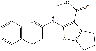 methyl 2-[(2-phenoxyacetyl)amino]-5,6-dihydro-4H-cyclopenta[b]thiophene-3-carboxylate Struktur