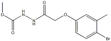 methyl 2-[2-(4-bromo-3-methylphenoxy)acetyl]-1-hydrazinecarboxylate Struktur