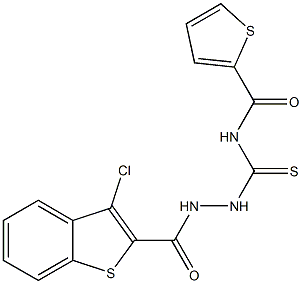 N-({2-[(3-chloro-1-benzothiophen-2-yl)carbonyl]hydrazino}carbothioyl)-2-thiophenecarboxamide Struktur