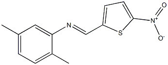 2,5-dimethyl-N-[(E)-(5-nitro-2-thienyl)methylidene]aniline Struktur