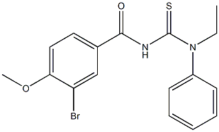 N'-(3-bromo-4-methoxybenzoyl)-N-ethyl-N-phenylthiourea Struktur