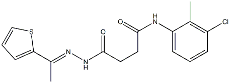 N-(3-chloro-2-methylphenyl)-4-oxo-4-{2-[(E)-1-(2-thienyl)ethylidene]hydrazino}butanamide Struktur