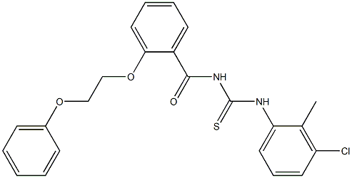 N-(3-chloro-2-methylphenyl)-N'-[2-(2-phenoxyethoxy)benzoyl]thiourea Struktur