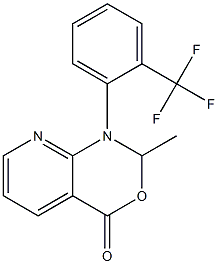 1-[2-(Trifluoromethyl)phenyl]-2-methyl-2H-pyrido[2,3-d][1,3]oxazin-4(1H)-one Struktur