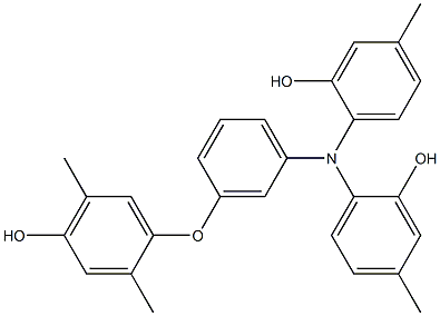 N,N-Bis(2-hydroxy-4-methylphenyl)-3-(4-hydroxy-2,5-dimethylphenoxy)benzenamine Struktur