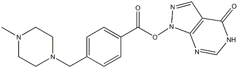 1,5-Dihydro-4-oxo-4H-pyrazolo[3,4-d]pyrimidin-1-ol 4-[(4-methylpiperazin-1-yl)methyl]benzoate Struktur