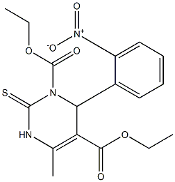 1,2,3,4-Tetrahydro-6-methyl-4-(2-nitrophenyl)-2-thioxopyrimidine-3,5-dicarboxylic acid diethyl ester Struktur