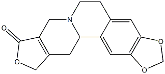 5,6,8,11,12,12a-Hexahydro-9H-1,3-benzodioxolo[5,6-a]furo[3,4-g]quinolizin-9-one Struktur