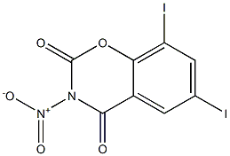 6,8-Diiodo-3-nitro-2H-1,3-benzoxazine-2,4(3H)-dione Struktur