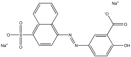 5-[(4-Sulfo-1-naphtyl)azo]-2-hydroxybenzoic acid disodium salt Struktur