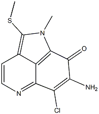 7-Amino-6-chloro-1-methyl-2-methylthiopyrrolo[4,3,2-de]quinolin-8(1H)-one Struktur