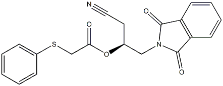 (Phenylthio)acetic acid (S)-1-(cyanomethyl)-2-[(1,3-dihydro-1,3-dioxo-2H-isoindol)-2-yl]ethyl ester Struktur