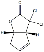 (1S,5R)-4,4-Dichloro-2-oxabicyclo[3.3.0]oct-6-en-3-one Struktur