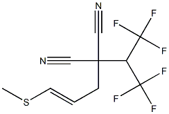 (E)-2-Cyano-2-[1-(trifluoromethyl)-2,2,2-trifluoroethyl]-5-(methylthio)-4-pentenenitrile Struktur