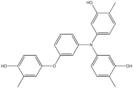 N,N-Bis(3-hydroxy-4-methylphenyl)-3-(4-hydroxy-3-methylphenoxy)benzenamine Struktur